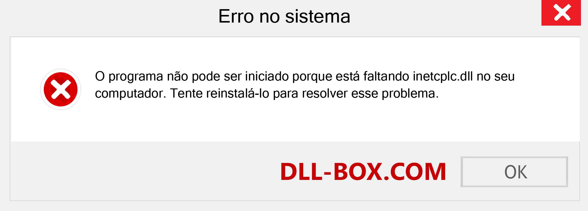 Arquivo inetcplc.dll ausente ?. Download para Windows 7, 8, 10 - Correção de erro ausente inetcplc dll no Windows, fotos, imagens